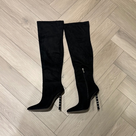 Jennifer Lopez Shoes - JLO black over the knee heel boots